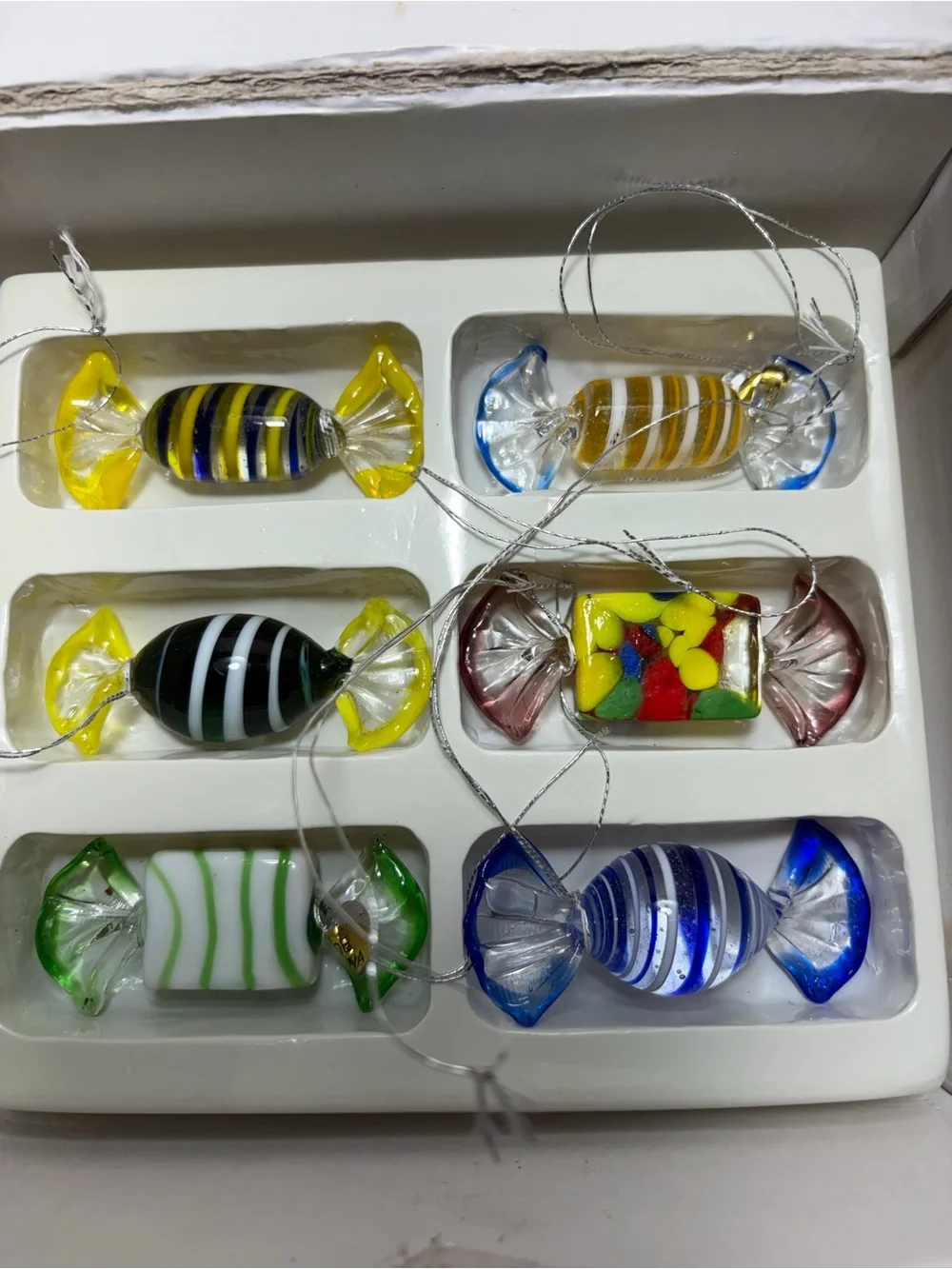 Assorted Colorful Glass Candy Ornaments - Pack of 11
